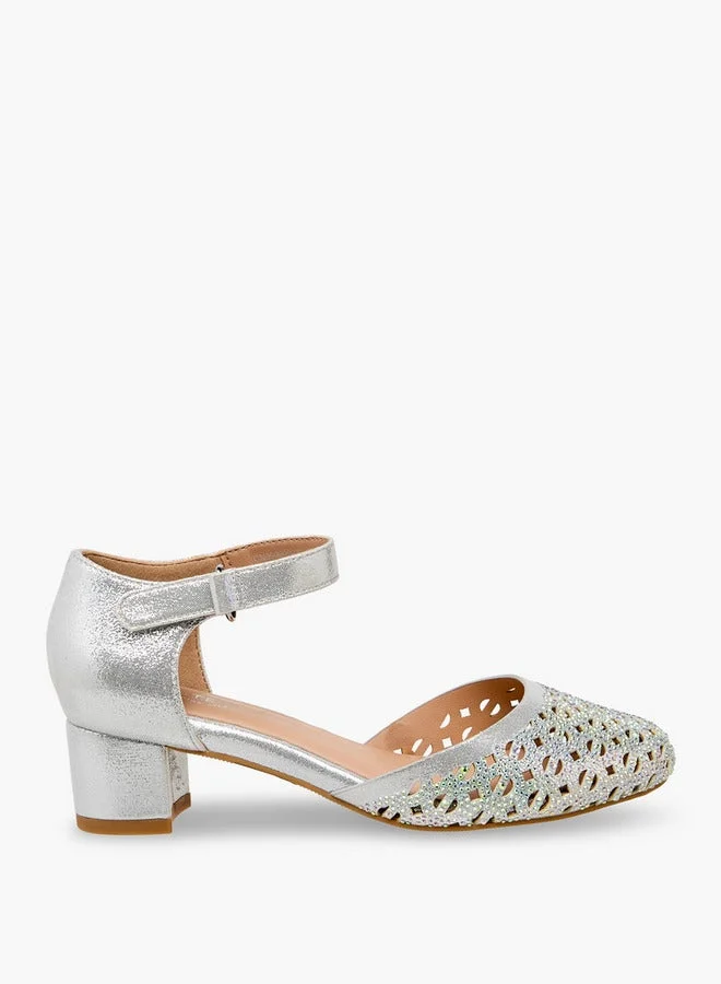 Celeste Girls Embellished Block Heel Sandals Ramadan Collection